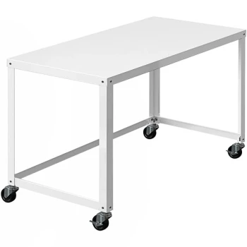 Hirsh 47 1/2" White Mobile Metal Desk