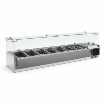 Culinex, Top Salad Bar, Stainless Steel, Flat Glass, 7 GN 1/4 Pans, Silver