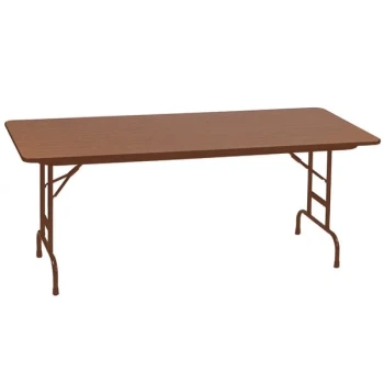 Correll 36" x 72" Medium Oak High Pressure Heavy Duty Adjustable Height Folding Table
