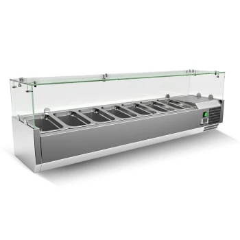 Culinex, Top Salad Bar, Stainless Steel, Flat Glass, 8 GN 1/4 Pans, Silver