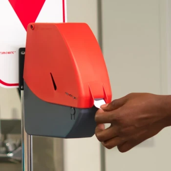 Turn-O-Matic D900 Red/Gray Take a Number Ticket Dispenser