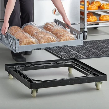 Baker's Lane 29" x 26" x 6" Black Bread Tray Dolly