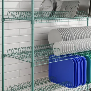 Regency 24" x 60" Green Epoxy Wire Drying Rack Shelf - 1 1/4" Slots
