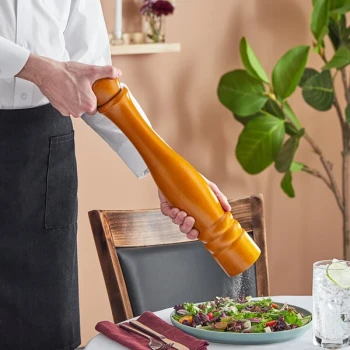 Acopa 18" Matte Brown Wooden Salt / Pepper Mill