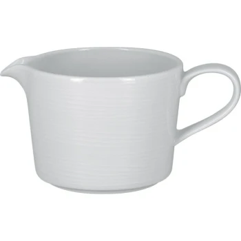 RAK Porcelain Helm 8.45 oz. Bright White Embossed Porcelain Gravy Boat - 12/Case