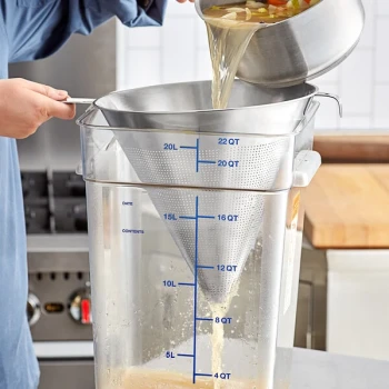 Choice Heavy Weight 11" One-Piece Stainless Steel Conical Strainer