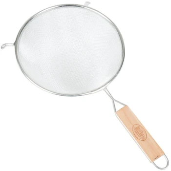 TableCraft 98 7 3/4" Medium Tin Double Mesh Strainer