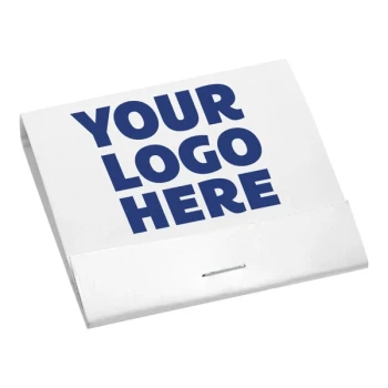 D.D. Bean & Sons Co BL302 30-Strike Customizable Matchbook White Cover - Blue Print - 1,000/Case
