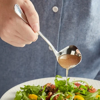 Acopa Swirl .55 oz. 18/8 Stainless Steel Ladle with Spout