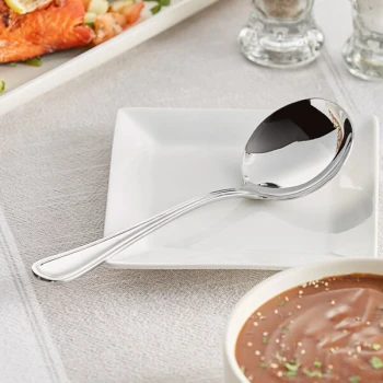 Acopa Edgeworth 0.875 oz. 18/8 Stainless Steel Extra Heavy Weight Gravy Ladle