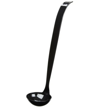 Fineline Platter Pleasers 3306-BK 2 oz. Black Polystyrene Disposable Ladle - 48/Case