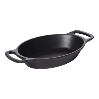 GET Heiss 16 oz. Black Cast Aluminum Mini Oval Server SKOV-16-ABK