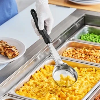 Vollrath 6433420 Jacob's Pride® 4 oz. Black Solid Round Spoodle® Portion Spoon