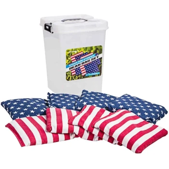 Triumph 12-0028-3 16 oz. Patriotic Stars and Stripes Bean Bags - 8/Set