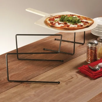 American Metalcraft BUS309 9" x 8" x 7" Black Universal Pizza Stand
