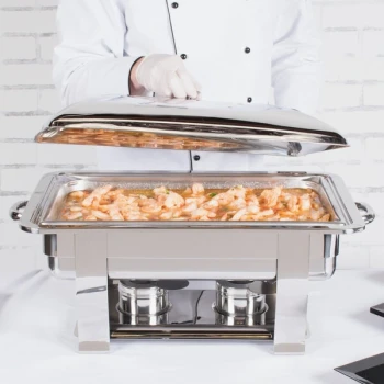 Vollrath 46518 9 Qt. Orion Lift-Off Rectangular Chafer Full Size