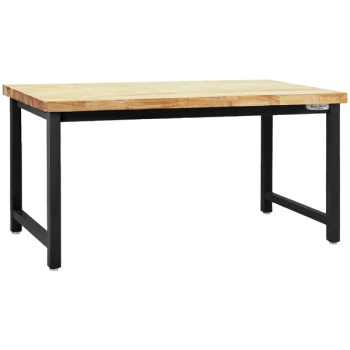 BenchPro Kennedy Series 30" x 60" Butcherblock Wood Top Adjustable Workbench with Black Frame KW3060