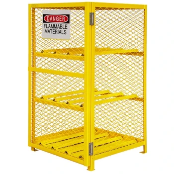 Durham Mfg 31 7/8" x 30 7/16" x 54 3/4" Yellow Horizontal Gas Cylinder Cabinet with Self-Closing Door EGCC6-SC-50 - 6 Cylinder Capacity