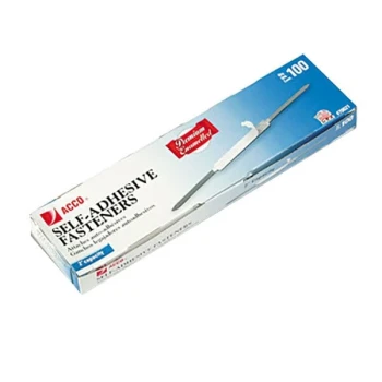 Acco 70021 2" Capacity Brown Self-Adhesive Paper File Fasteners - 100/Box