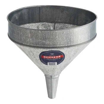 Behrens 9 Qt. Galvanized Steel Funnel with Anti-Swirl Ribbing and Brass Screen GF58