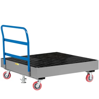 Little Giant 3,000 lb. 51" x 51" Spill Control Cart for (4) 55 Gallon Drums SSB-5151-6PY-FL