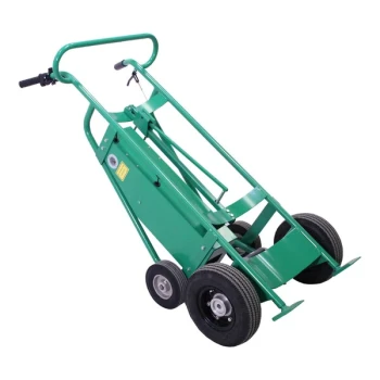Valley Craft 800 lb. 4-Wheel Battery-Powered Steel Drum Truck with Security Cable Chime Hook and Solid Rubber / Polyurethane Wheels F89503C