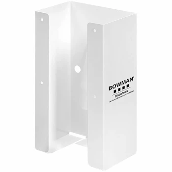 BOWMAN Dispensers White Powder-Coated Steel In-Cabinet Single Glove Box Dispenser GB-144