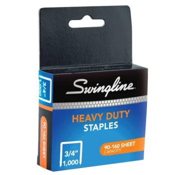 Swingline 35319 100 Strip Count 3/4" Heavy-Duty Chisel Point Staples - 1,000/Box