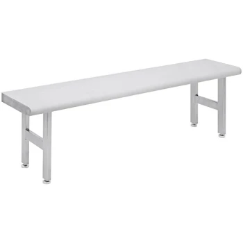 BenchPro 15" x 60" Four Leg Round Front Edge Stainless Steel Gowning Bench SGBHR1560