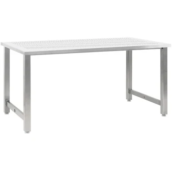 BenchPro Kennedy Series 48" x 24" Perforated Stainless Steel Workbench with Square Cut Front Edge KSPE2448