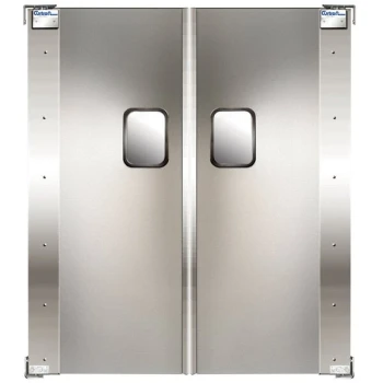 Curtron Service-Pro Series 20 Double Aluminum Swinging Traffic Door - 42" x 84" Door Opening