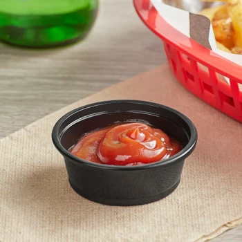Choice 1.5 oz. Black Plastic Souffle Cup / Portion Cup - 2,500/Case