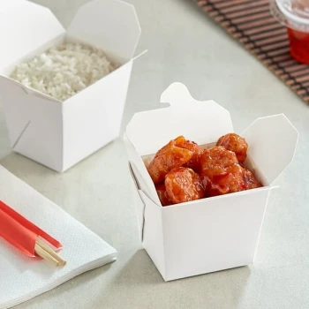 Emperor's Select 8 oz. White Microwavable Paper Take-Out Container - 450/Case