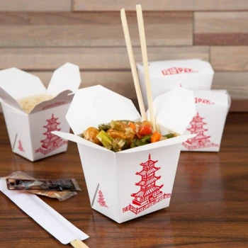 Fold-Pak 16MWPAGODM 16 oz. Pagoda Chinese / Asian Microwavable Paper Take-Out Container - 450/Case