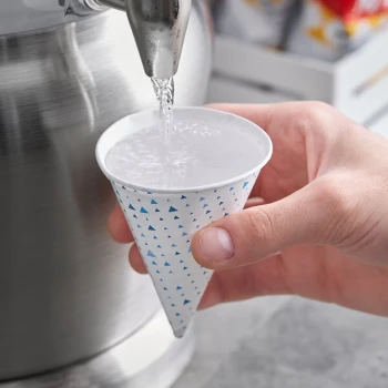 Choice 4.5 oz. Printed Rolled Rim Paper Cone Cup - 5,000/Case