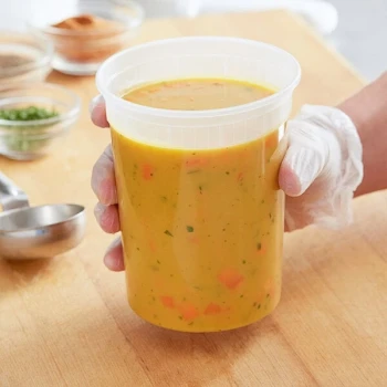 Choice Heavy-Duty 32 oz. Microwavable Translucent Plastic Deli Container - 480/Case