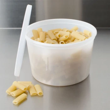 Choice Heavy-Duty 64 oz. Microwavable Translucent Heavy Weight Plastic Deli Container - 10/Pack