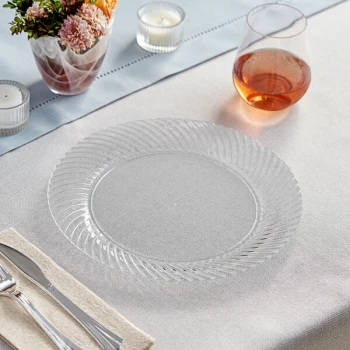 Visions Wave 10" Clear Plastic Plate - 144/Case