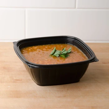 Dart B64SB PresentaBowls Pro 64 oz. Black Square Plastic Bowl - 252/Case