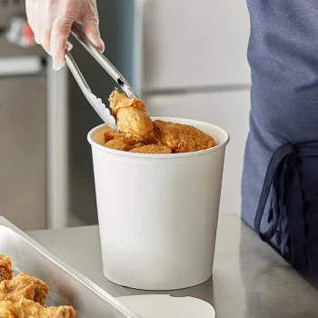 Choice 130 oz. White Food Bucket with Lid - 120/Case