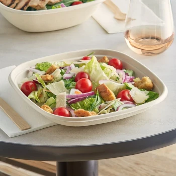 World Centric 24 oz. Compostable Square Fiber Bowl - 400/Case