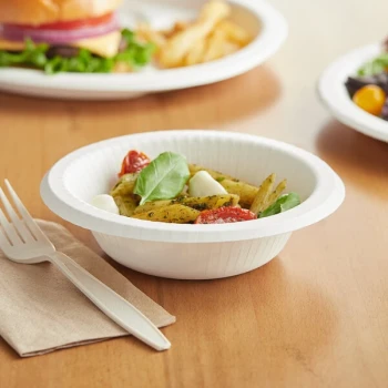 Pactiv PSB12EC EarthChoice Pressware 12 oz. White Compostable Paper Bowl - 750/Case