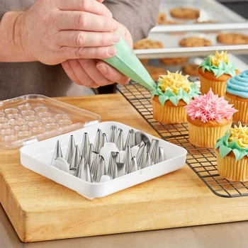 Choice 26-Piece Stainless Steel Piping Tip Decorating Set