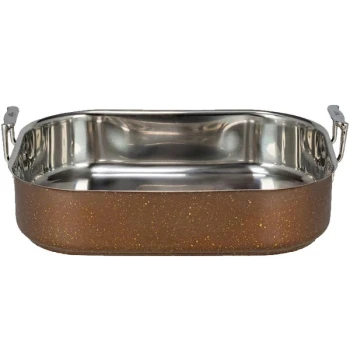 Bon Chef 60010CLDCOFFEE Cucina 10 Qt. Coffee Stainless Steel Roasting Pan - 16 1/2" x 14 1/4" x 4"