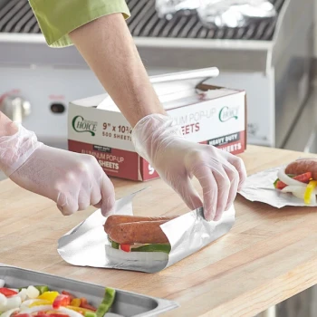 Choice 9" x 10 3/4" Food Service Heavy-Duty Interfolded Pop-Up Foil Sheets - 3,000/Case