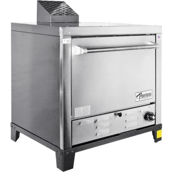 Peerless C131P NAT Natural Gas Countertop Single Door Quadruple Deck Pizza Oven with (4) 1/2" Pizza Stones - 30,000 BTU