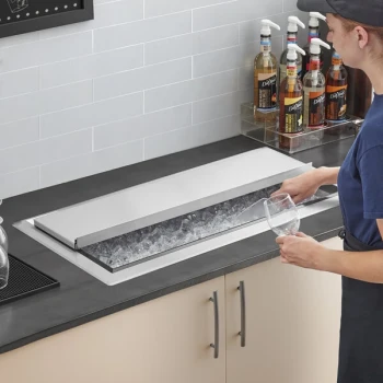 Regency Stainless Steel Sliding Lid for 18" x 36" Drop-In Ice Bins