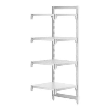 Cambro CPA242464VS4480 Camshelving® Premium Stationary Add-On Shelving Unit with 3 Vented Shelves and 1 Solid Shelf - 24" x 24" x 64"