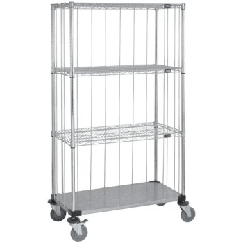 Quantum 24" x 36" x 69" Mobile Enclosure Cart with 3 Wire Shelves and 1 Steel Shelf M2436CG46RE
