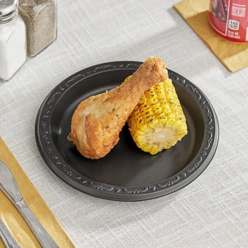Ecopax 7" Black Mineral-Filled Polypropylene Plate - 900/Case